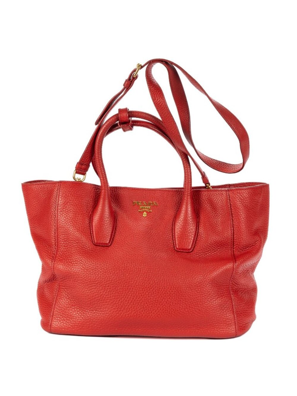 Prada Open Tote Red Vitello Phoenix